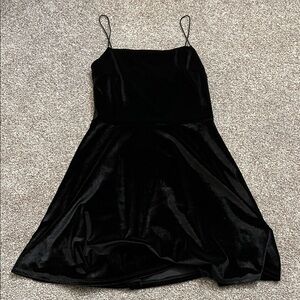 Urban Outfitters Black Velvet Mini Dress